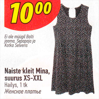 Allahindlus - Naiste kleit Mina, suurus XS-XXL