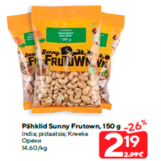 Allahindlus - Pähklid Sunny Frutown, 150 g