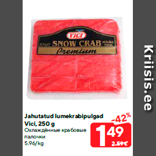 Allahindlus - Jahutatud lumekrabipulgad Vici, 250 g