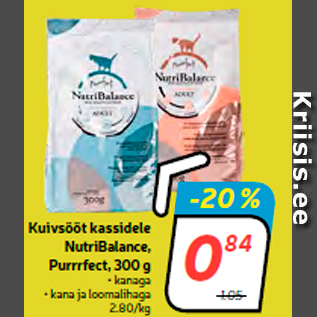 Allahindlus - Kuivsööt kassidele NutriBalance, Purrrfect, 300 g