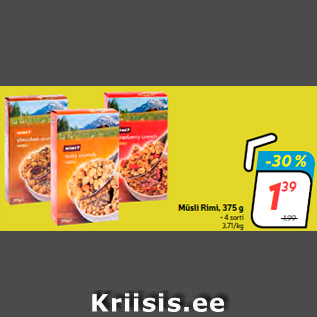 Allahindlus - Müsli Rimi, 375 g