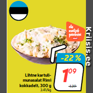 Allahindlus - Lihtne kartulimunasalat Rimi kokkadelt, 300 g