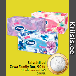 Allahindlus - Salvrätikud Zewa Family Box, 90 tk