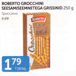 Allahindlus - ROGERTO GROCCHINI SEESAMISEEMNETEGA GRISSINID 250 G