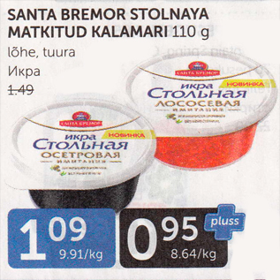 Allahindlus - SANTA BREMOR STOLNAYA MATKITUD KALAMARI 110 G