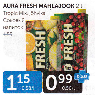 Allahindlus - AURA FRESH MAHLAJOOK 2 LtROPIC mIX, JÕHVIKA