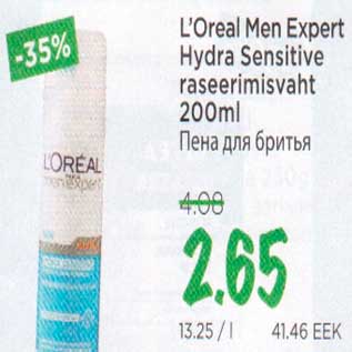 Allahindlus - L`Oreal Men Expert Hydra Sensitive raseerimisvaht