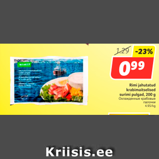 Allahindlus - Rimi jahutatud krabimaitselised surimi pulgad, 200 g