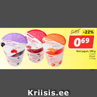 Allahindlus - Rimi jogurt, 390 g