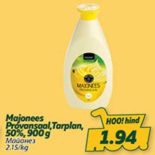 Allahindlus - Majonees Provansaal, Tarplan, 50%, 90 g