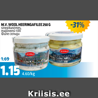 Allahindlus - M.V. WOOL HEERINGAFILEE 250 G