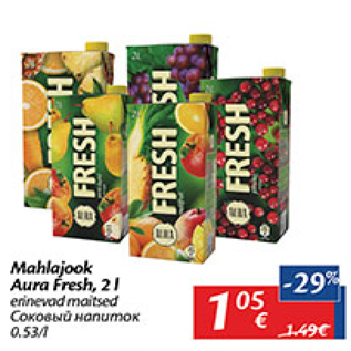 Allahindlus - Mahlajook Aura Fresh, 2 l