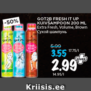 Allahindlus - GOT2B FRESH IT UP KUIVŠAMPOON 200 ML