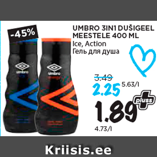 Allahindlus - UMBRO 3IN1 DUŠIGEEL MEESTELE 400 ML