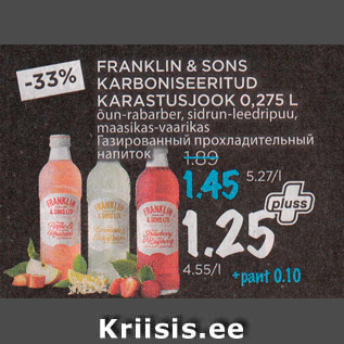 Allahindlus - FRANKLIN & SONS KARBONISEERITUD KARASTUSJOOK 0,275 L