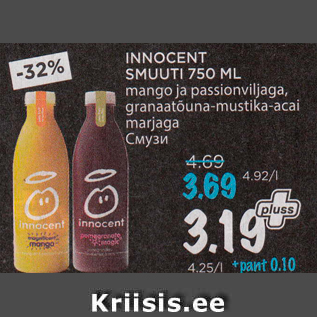 Allahindlus - INNOCENT SMUUTI 750 ML