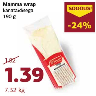 Allahindlus - Mamma wrap kanatäidisega 190 g