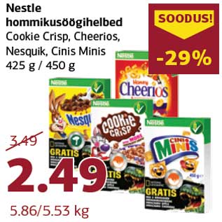 Allahindlus - Nestle hommikusöögihelbed