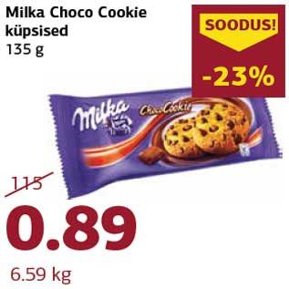 Allahindlus - Milka Choco Cookie küpsised 135 g