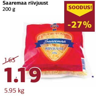 Allahindlus - Saaremaa riivjuust 200 g