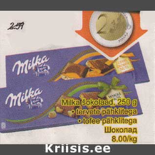 Allahindlus - Milka šokolaad