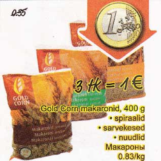 Allahindlus - Gold Corn makaronid, 400 g