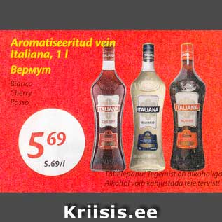 Allahindlus - Aromatiseeritud vein Italiana, 1 l