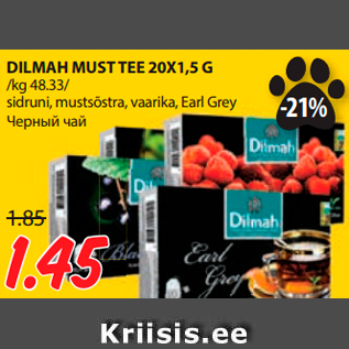 Allahindlus - DILMAH MUST TEE 20X1,5 G