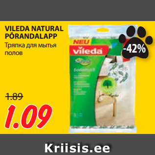 Allahindlus - VILEDA NATURAL PÕRANDALAPP