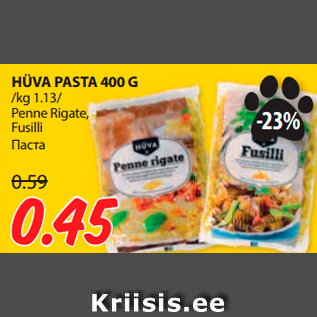 Allahindlus - HÜVA PASTA 400 G