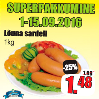 Allahindlus - Lõuna sardell 1 kg