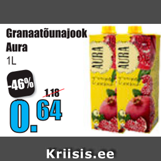 Allahindlus - Granaatõunajook Aura 1L