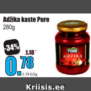 Allahindlus - Adžika kaste Pure 280g