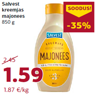 Allahindlus - Salvest kreemjas majonees 850 g