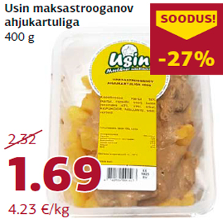 Allahindlus - Usin maksastrooganov ahjukartuliga 400 g