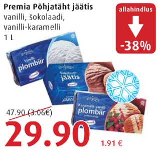 Allahindlus - Premia Põhjatäht jäätis