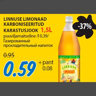 Allahindlus - LINNUSE LIMONAAD KARBONISEERITUD KARASTUSJOOK 1,5L puuviljamaitseline