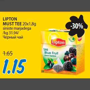 Allahindlus - LIPTON MUST TEE 20x1,8g siniste marjadega