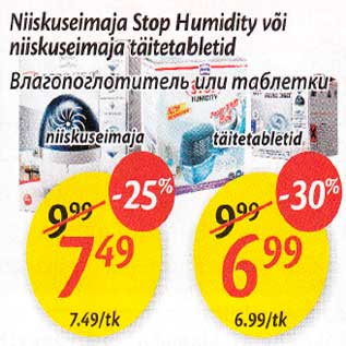 Allahindlus - Niiskuseimaja Stop Humidity või niskuseimaja täitetabletid