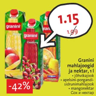 Allahindlus - Granini mahlajoogid ja nektar