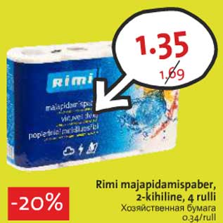 Allahindlus - Rimi majapidamispaber, 2-kihiline, 4 rulli