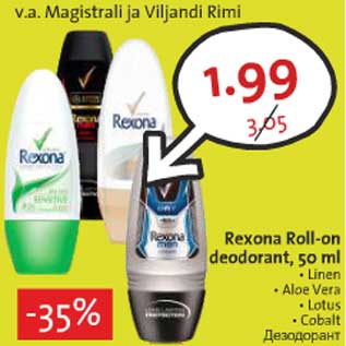 Allahindlus - Rexona Roll-on deodorant