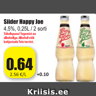 Allahindlus - Siider Happy Joe