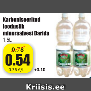 Allahindlus - Karboniseeritud looduslik mineraalvesi Darida 1,5 l