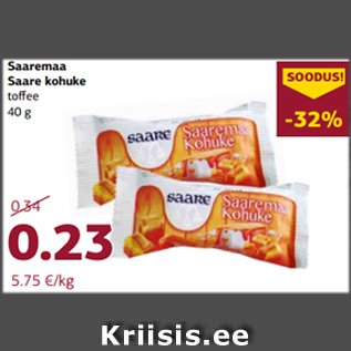 Allahindlus - Saaremaa Saare kohuke toffee 40 g