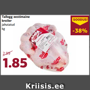 Allahindlus - Tallegg eestimaine broiler jahutatud kg