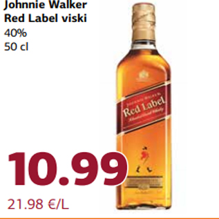 Allahindlus - Johnnie Walker Red Label viski 40% 50 cl