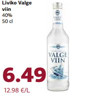 Allahindlus - Liviko Valge viin 40% 50 cl