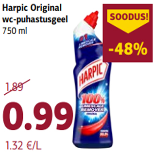 Allahindlus - Harpic Original wc-puhastusgeel 750 ml