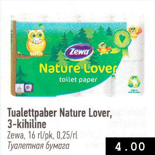 Allahindlus - Tualettpaber Nature Lover, 3-kihiline